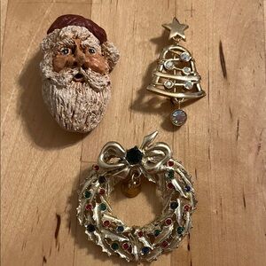Christmas Brooch Set- 3 Piece